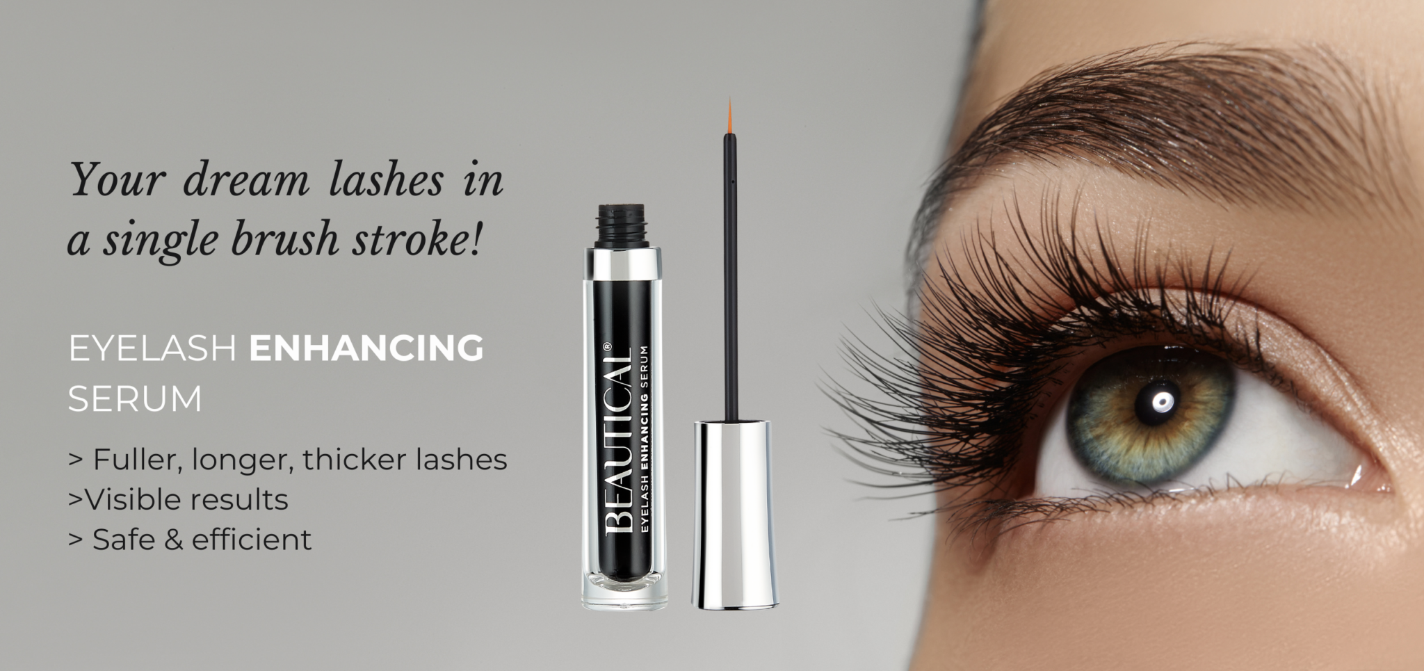 BEAUTICAL Eyelash Serum Banner EN